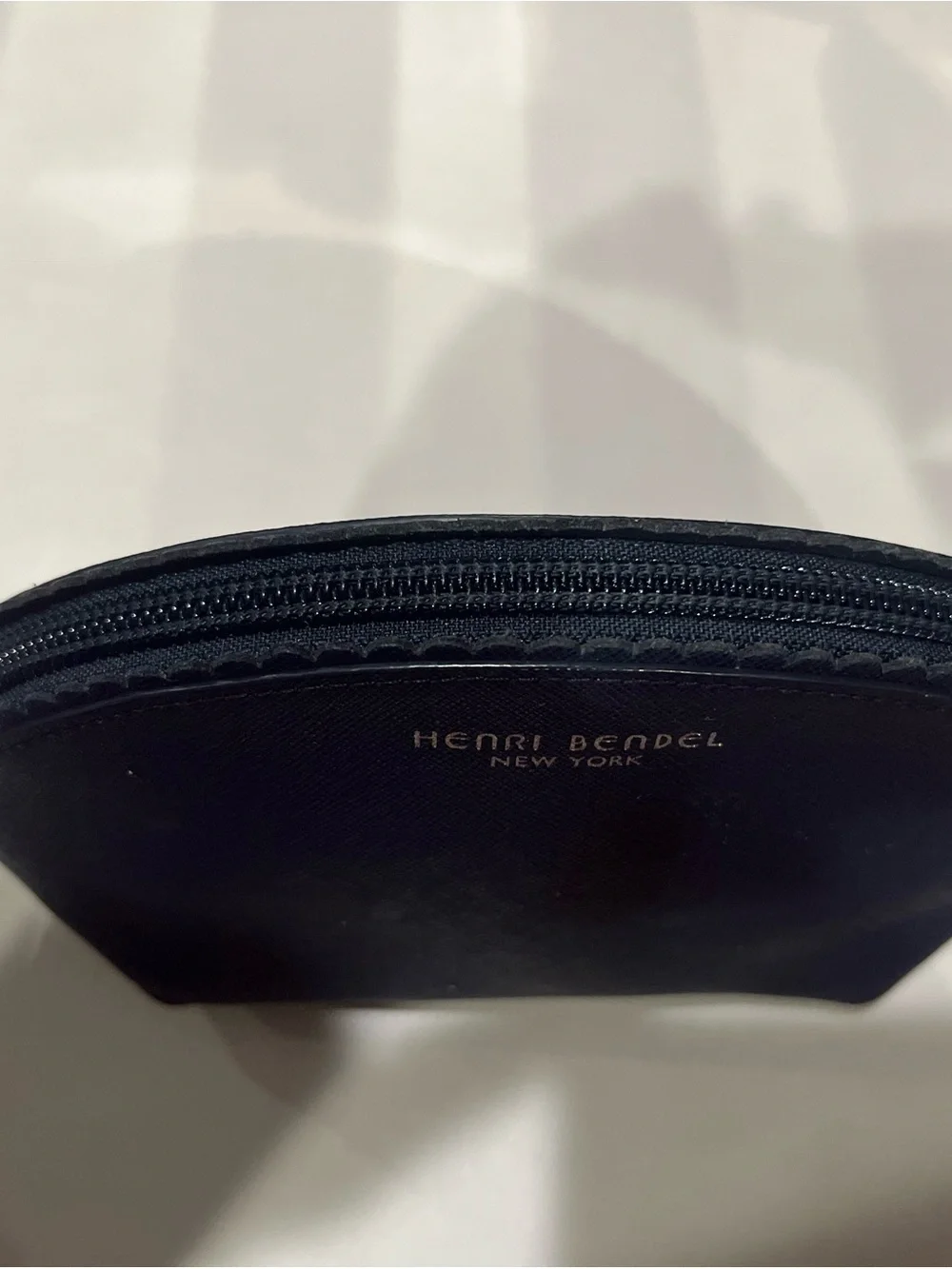 Henri Bendel Navy Scalloped Cosmetic Bag